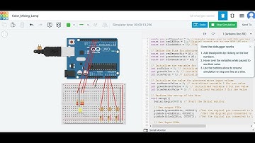 Arduino Projects in TinkerCad Simulator- Color Mixing Lamp