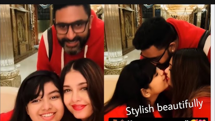 Aishwarya Rai Aaradhya Abhishek Bachchan kissing hugging in grand new year  2025 celebration party
