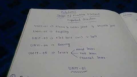 POLYTECHNIC - DESIGN OF MACHINE ELEMENT IMPORTANT QUESTIONS