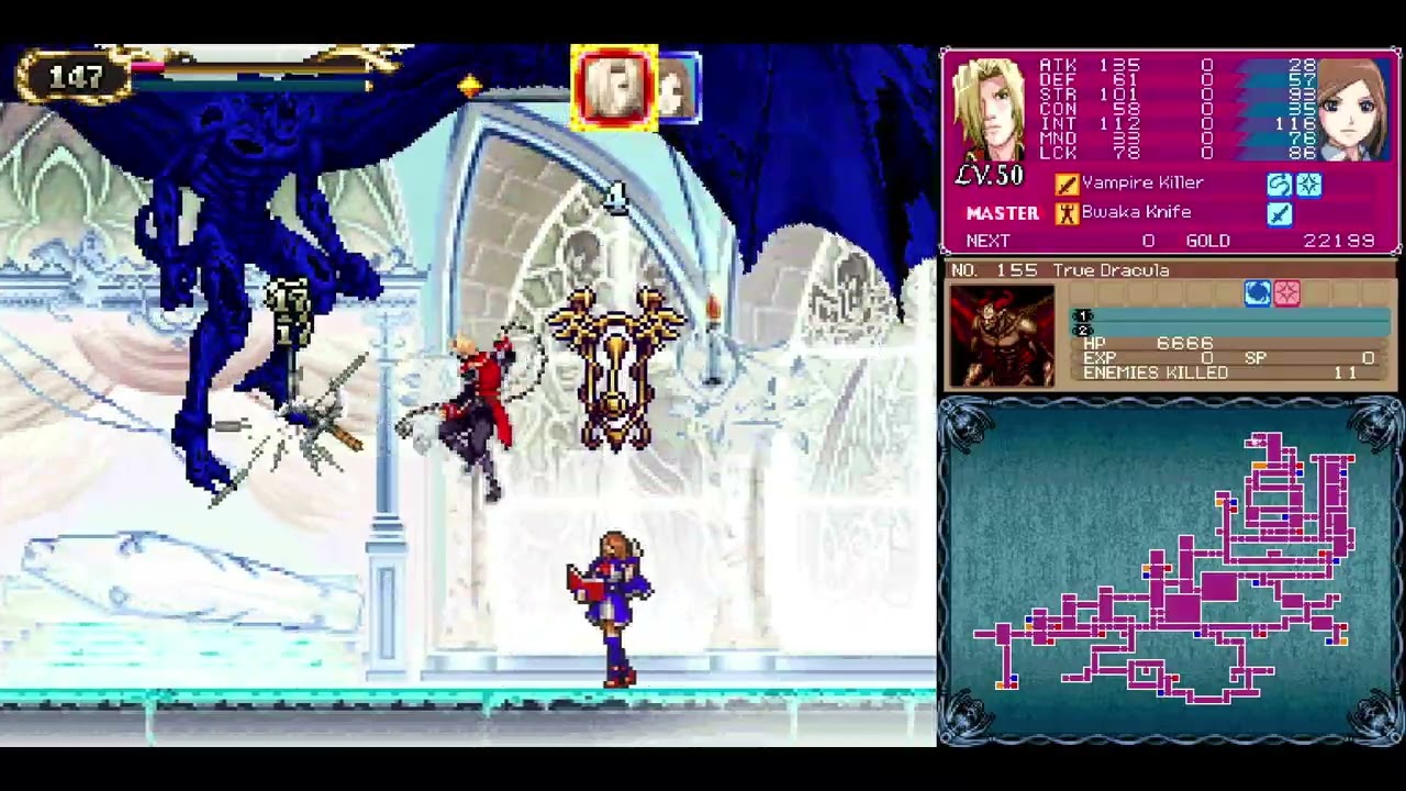 Castlevania: Portrait of Ruin - Bwaka Knife + Time Stop = Crissaegrim Build for the game