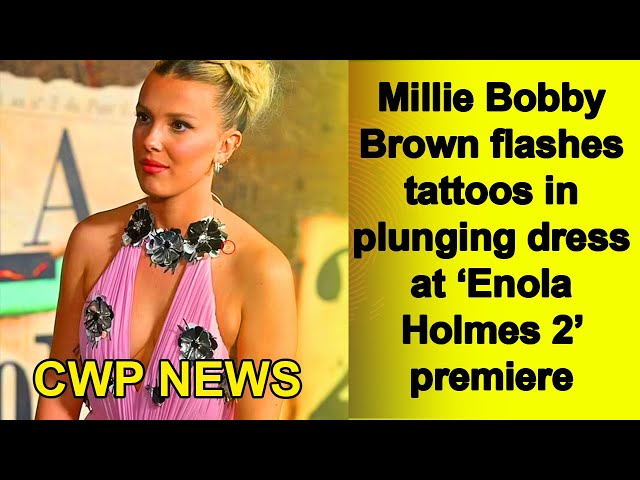 Millie Bobby Brown flashes tattoos at 'Enola Holmes 2' premiere