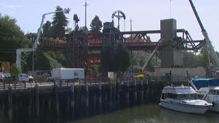 Million-pound Grand Avenue Park Bridge moved into place in Everett: ‘Like threading a needle’