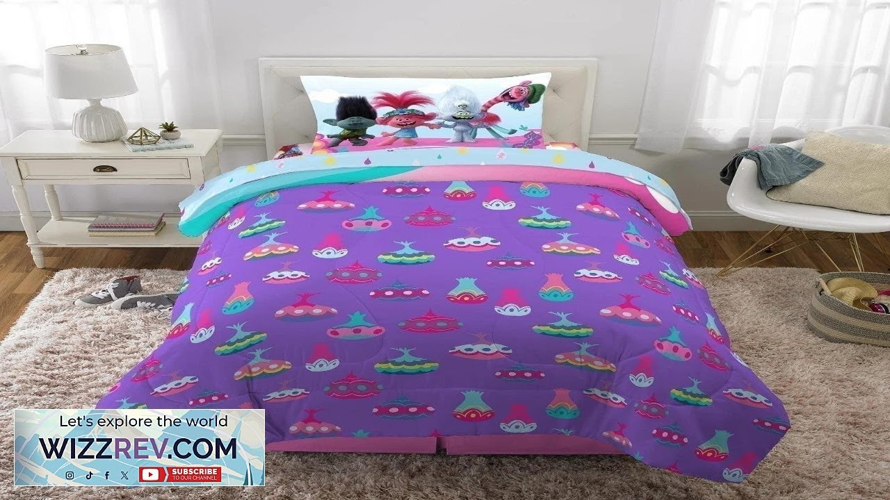 Franco Kids Bedding Trolls World Tour Twin Comforter & Sheet Set 4 Review