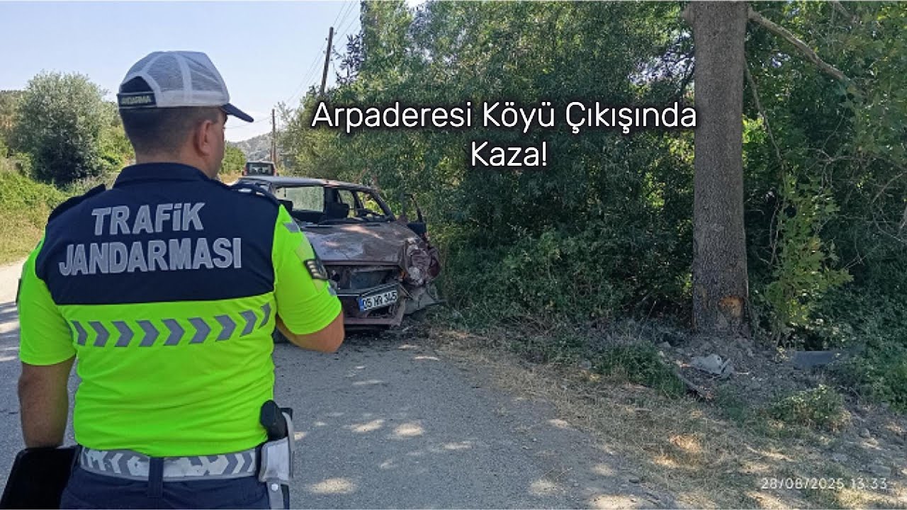 Arpaderesi Köyü Çıkışında Kaza!