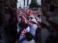 Croatian fans gather in downtown Dallas during a fan parade and rally