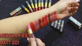MEDORA  LIPSTICKS REVIEW/SWATCHES WITH SHADE NUMBERS
