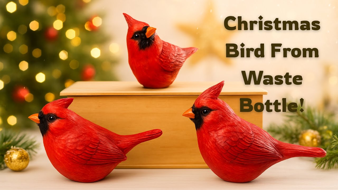 Beautiful Christmas Bird DIY from Waste Bottle | Perfect Winter Decoration