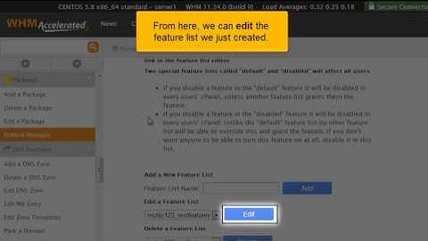 Using the Feature Manager in WHM (Flipper Host)