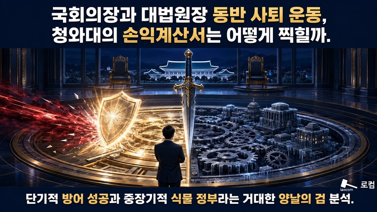 국회의장과 대법원장 동반 사퇴 운동, 청와대의 손익계산서는 어떻게 찍힐까.