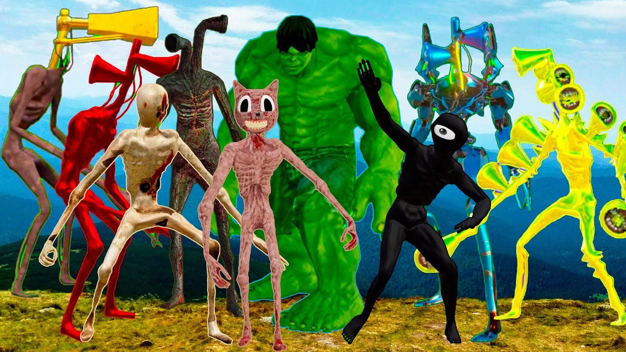 Mega Siren Head Best Monster Battle vs Cartoon cat hulk vs FNAF The ...