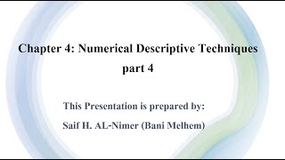 CH 4 part 4 Measures of Linear Relationship شرح