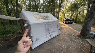 Camping in Air Conditioned Inflatable Tent