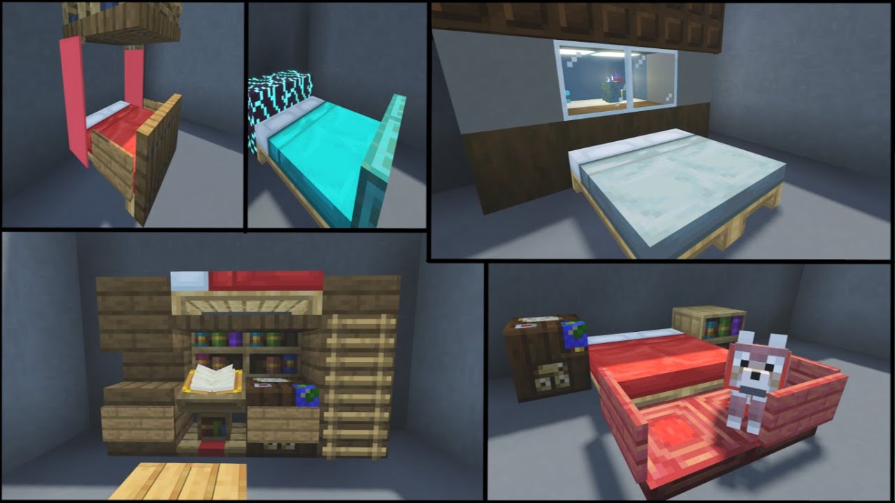 5 Easy Bed Designs | Minecraft Tutorial | Bedrock & Java - YouTube