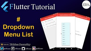 Flutter : DropdownMenu List in Flutter | How to select items in DropdownList in flutter | Ethica