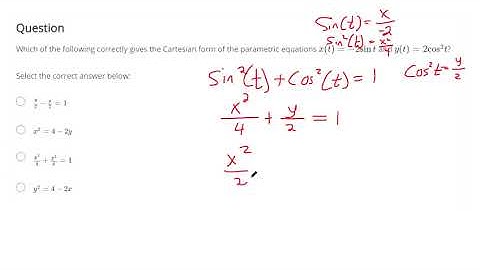 Eliminate the parameter in trigonometric parametric equations