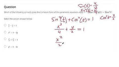 Eliminate the parameter in trigonometric parametric equations