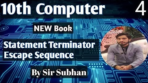 Statement terminator and Escape sequence | 10th computer chapter 2 new book