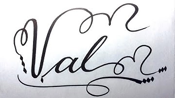 Val Name Signature Calligraphy Status | How to Cursive write with cut Marker ##YearofYou #val @Val