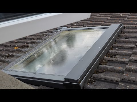 Cleaning my sky light window.
