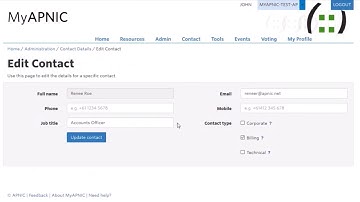 How to edit contact details