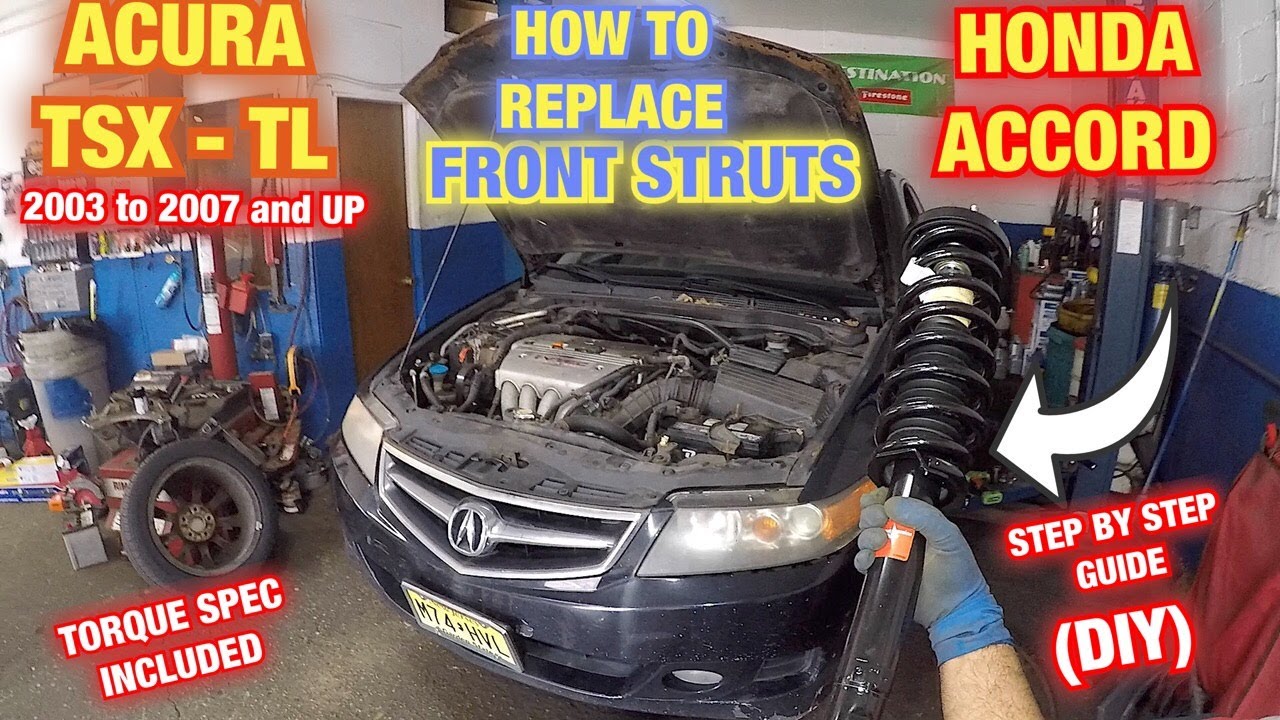How to replace front strut on Honda Accord or Acura TSX 2003 to 2007 ...