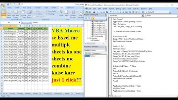 excel combine multiple sheets into single sheet| excel vba macro se multiple sheets consolidate kare