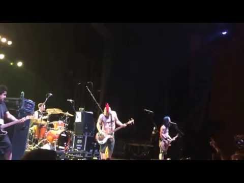 Fat Mike Kicks a fan in the face for touching his injured neck at the Enmore Theatre in Sydney Aust