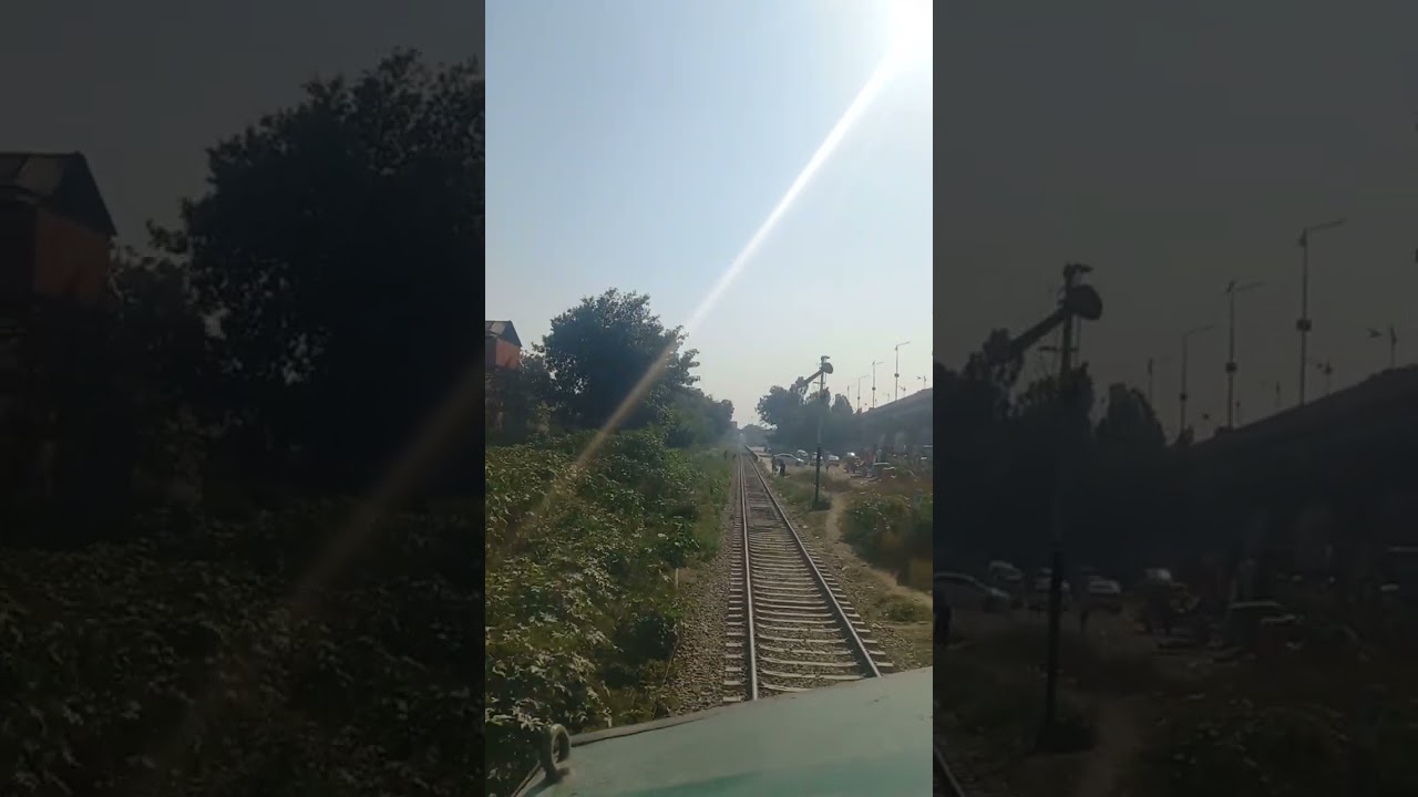 A boy nearly about to hit with the fastest train Tezgam near Gujranwala luckily escaped away