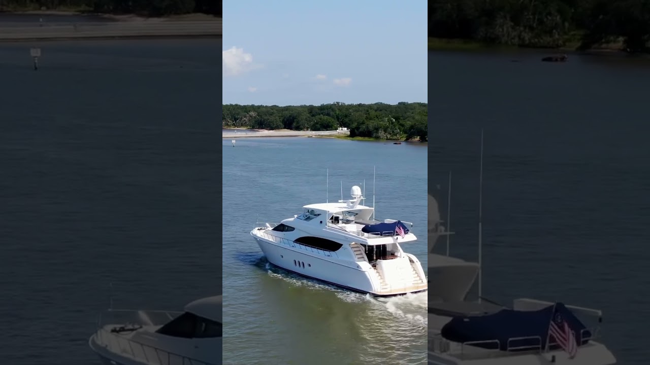 Yacht heading north on the ICW Amelia Island Florida.