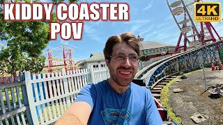 Kiddy Coaster Reverse POV (4K 60FPS), Rye Playland Junior Wood Coaster | Non-Copyright
