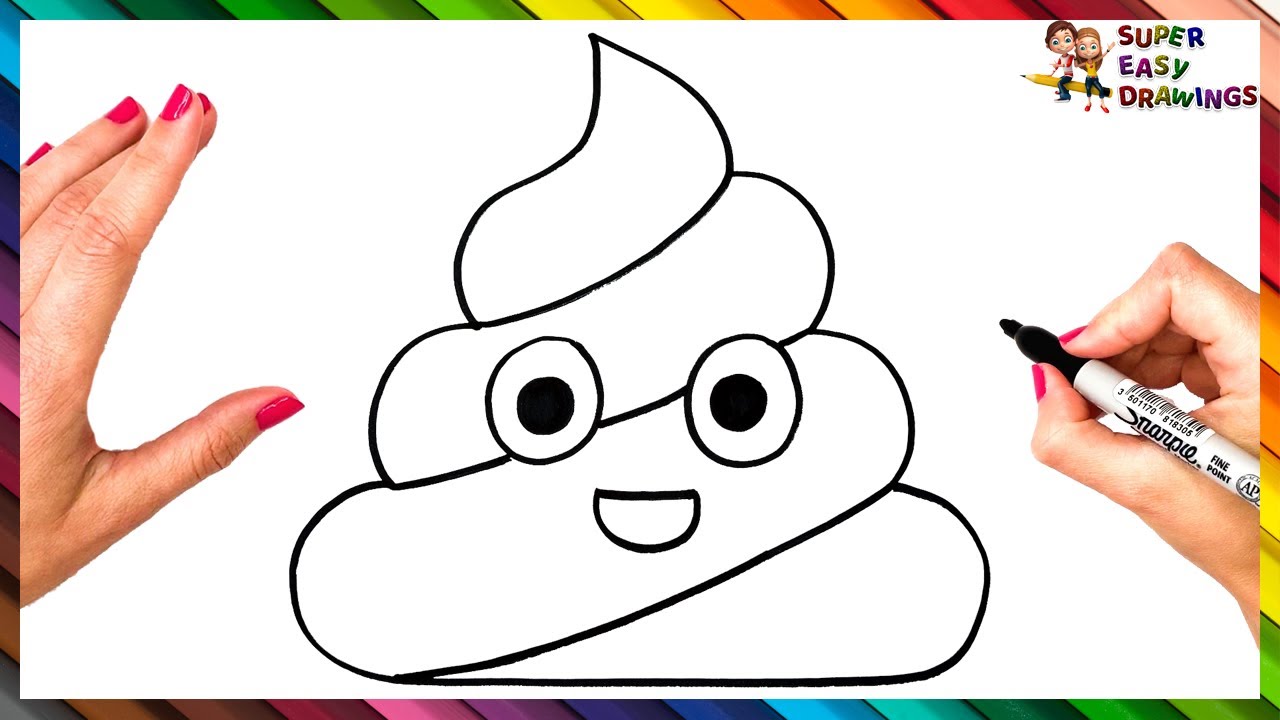 How To Draw A Poop Emoji Step By Step 💩 Poop Emoji Drawing Easy - YouTube