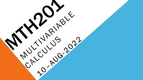 MTH201 Multivariable Calculus Quiz No 3 Solution