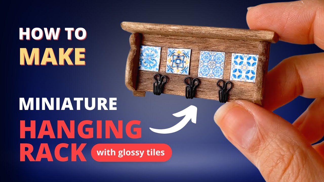 How to make miniature Hanging Rack with hooks! DIY Dollhouse YouTube