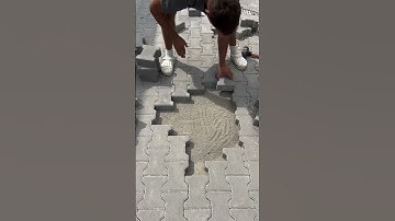 Fast work in installing paving blocks. #shorts