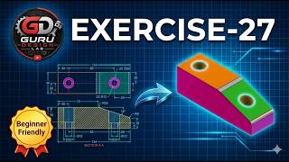 Solidworks Exercise 27 2D Drawing To 3D Model Step-By-Step Solidworks Tutorial Mechanical Cad