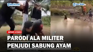 Viral Parodi Penjudi Sabung Ayam Gelar Latihan Ala Militer Antisipasi Digerebek Polisi