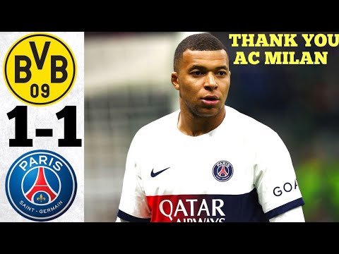 Borussia Dortmund vs PSG 1-1 - All Goals and Highlights 2023 🤯 MBAPPE