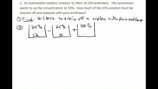 Concentration Mixture Problems