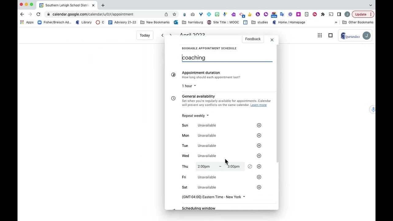 Google Appointment Schedule