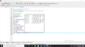 Programa en C++ que introduce datos personales desde teclado