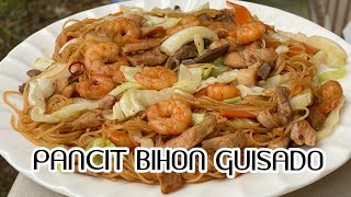 Pancit Bihon Guisado | Stir Fried Rice Noodles With Meat and Vegetables