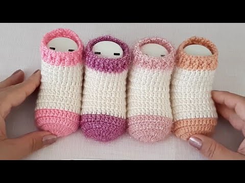 Tığ İşi Bebek Patik Çorap Yapılışı / Very Easy Crochet Baby Socks