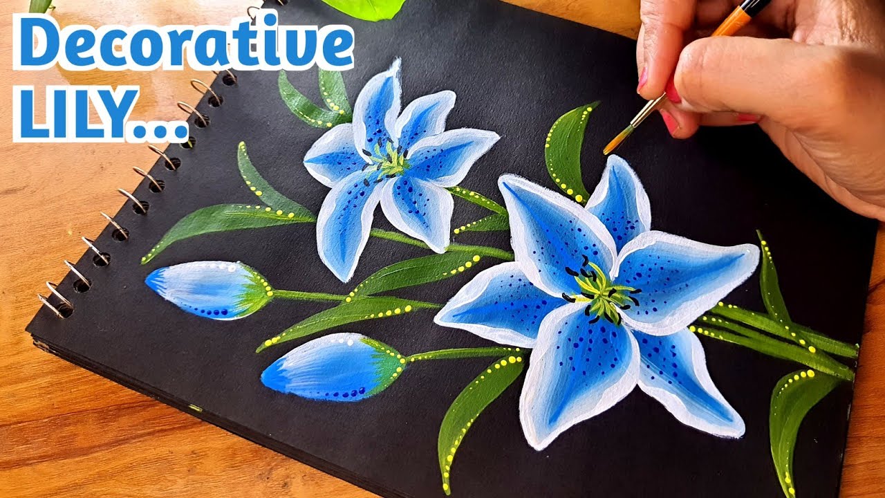 EASY Acrylic Painting......LILY Flower ACRYLIC Painting Made Easy ...