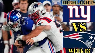 New York Giants vs New England Patriots | Week 13 Highlights | 2025 NFL Season