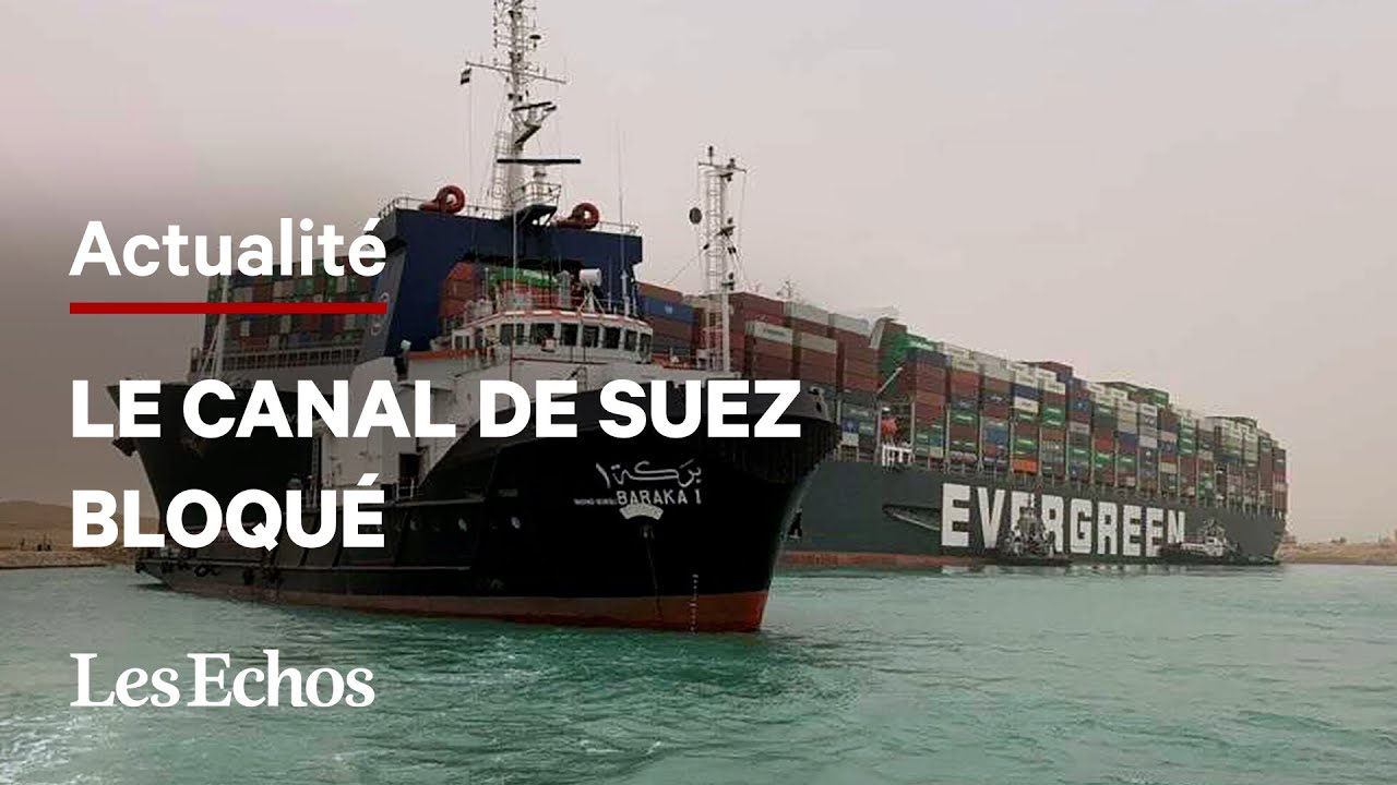 Un porte-conteneurs s'échoue et bloque le canal de Suez - YouTube