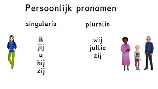 Grammatica les 4 - het persoonlijk pronomen: ik jij u hij zij wij jullie zij (NT2)