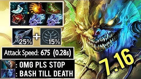 WTF MAX ATTACK SPEED BASH TILL DEATH New 7 16 Slardar Most Brutal Build by youc Epic Fun Dota 2