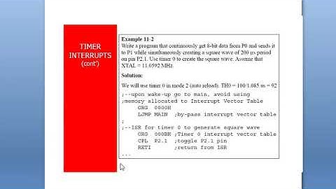 5th Module- Interrupts And Interfacing application-Timer Interrupt-Types of Interrupt-Interrupt