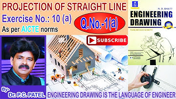 Q.No.: 1(a) Exercise no.: 10(a), ENGINEERING DRAWING by_N.D. BHATT, Ch.: PROJECTION OF STRAIGHT LINE