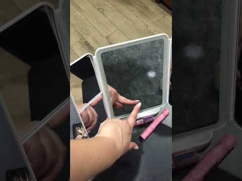Зеркало для макияжа с лед подсветкой тройное настольное аккумуляторное косметическое на подставке дзеркало с увеличением зарядкой подсветкой led на стол увеличительное зеркальце для мейкапа макияжное светодиодное расчески в комплекте ТБ3300 Hechpro фото от покупателей 4